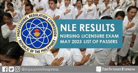 nle result|NLE RESULT: May 2023 Nursing board exam top 10 passers.
